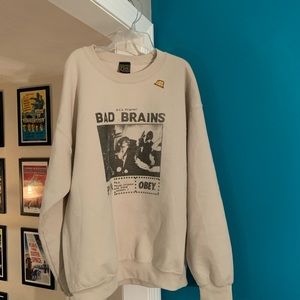 OBEY-punk rock Bad Brains crewneck -Sz L